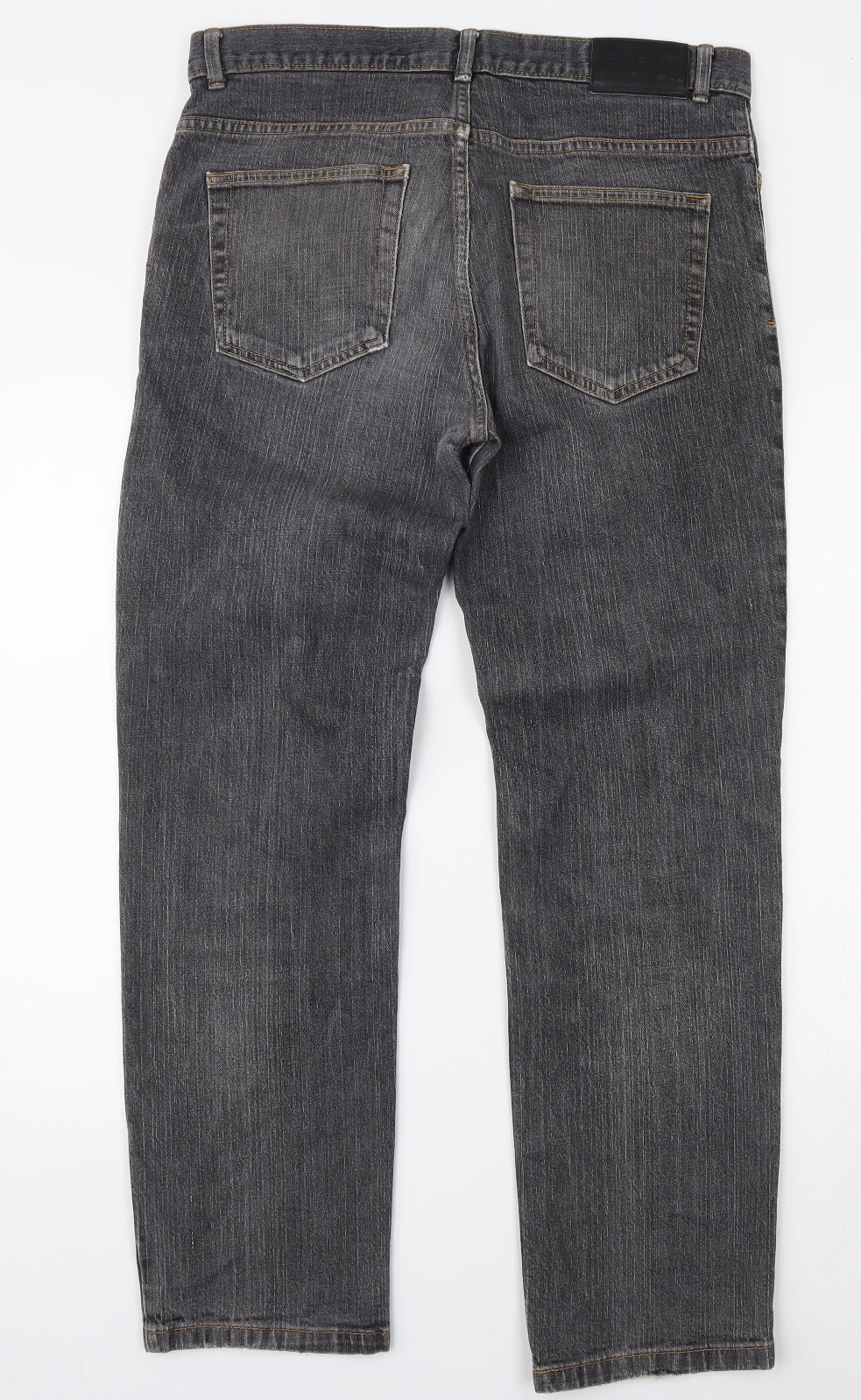 TU Mens Grey  Denim Straight Jeans Size 34 L30 in