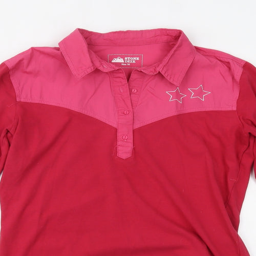 stone deek Womens Pink   Basic Polo Size M