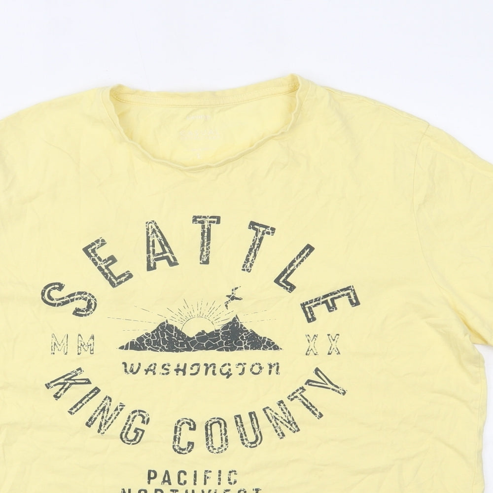 George Mens Yellow    T-Shirt Size L