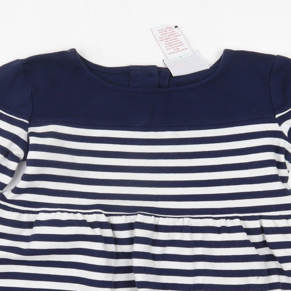 Nula Bay Girls Blue Striped  A-Line  Size 5-6 Years