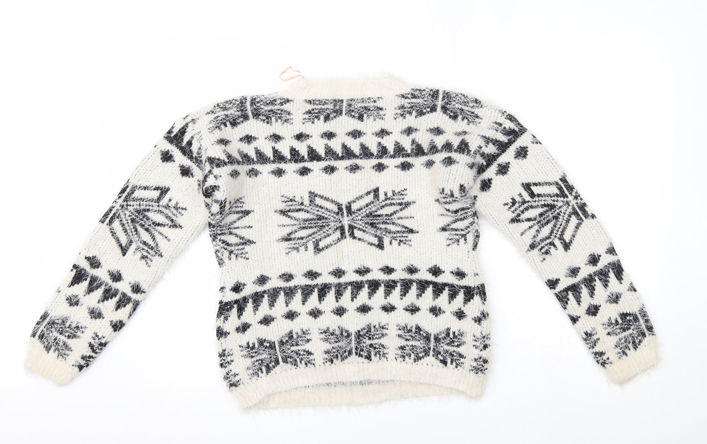 Select# Womens Beige Fair Isle  Pullover Jumper Size 8