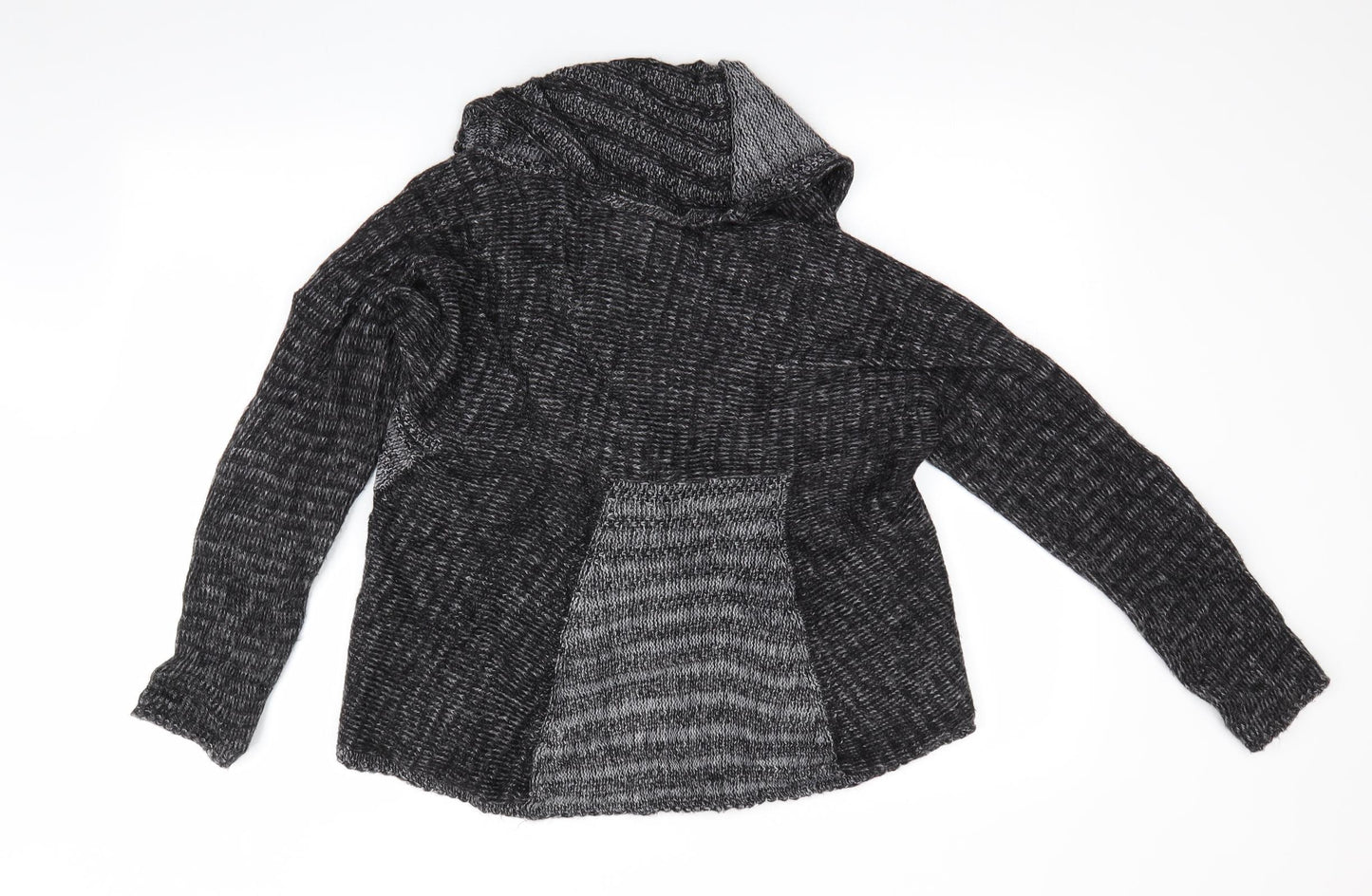Per Una Womens Grey   Cardigan Jumper Size M  - Collared Colourblock