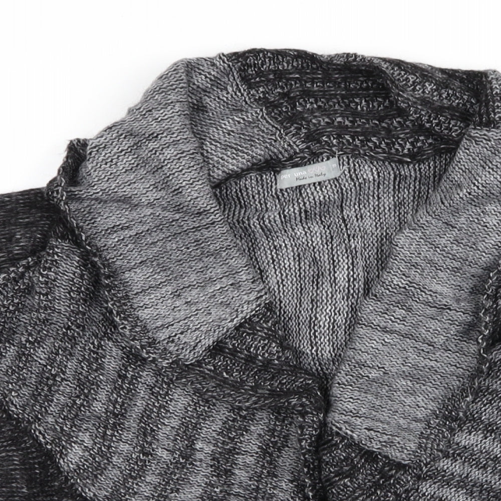 Per Una Womens Grey   Cardigan Jumper Size M  - Collared Colourblock