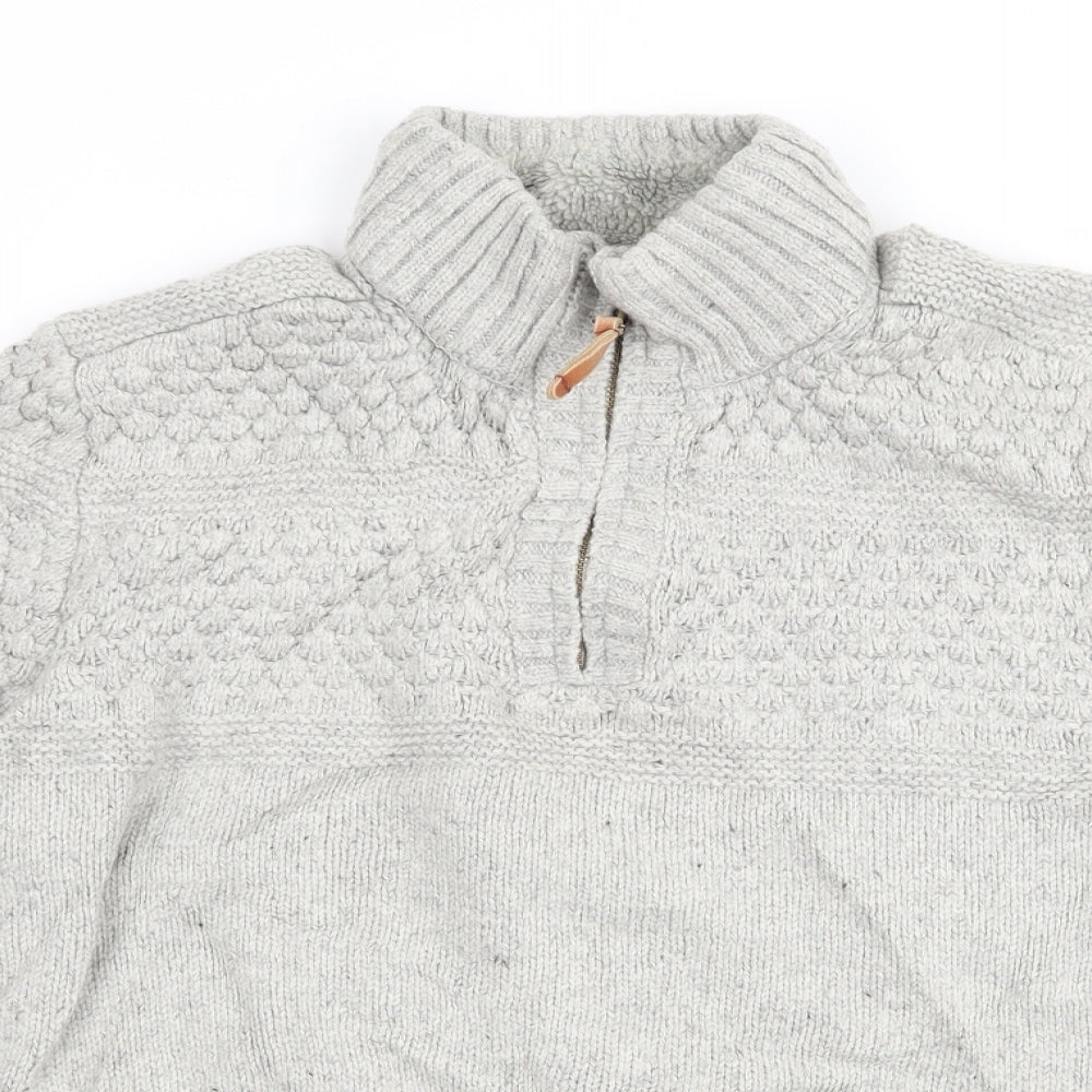 Fat Face Mens Grey   Henley Jumper Size L