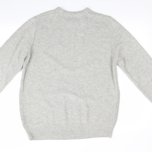 Boston Crew Mens Grey   Pullover Jumper Size M