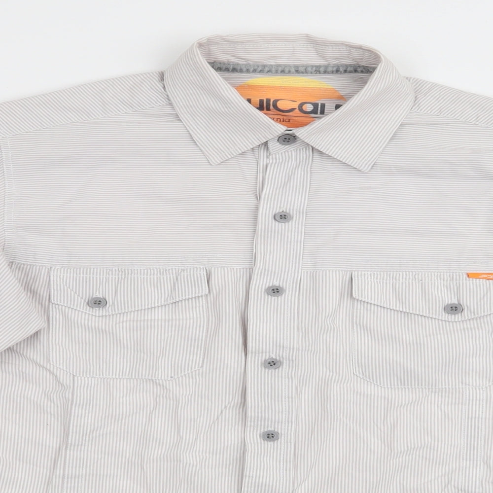 SoulCal&Co Mens Brown Striped   Button-Up Size M  - California