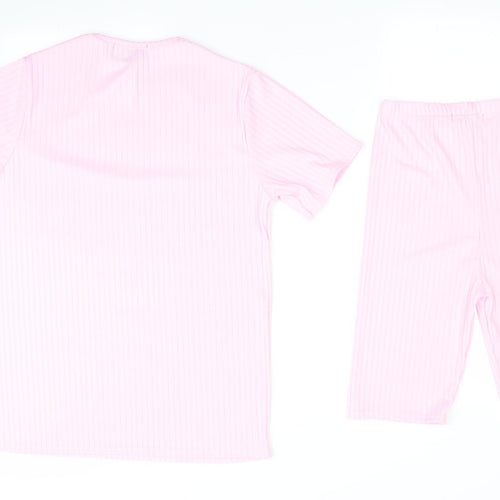 Bu Bu Womens Pink Striped   Pyjama Set Size S