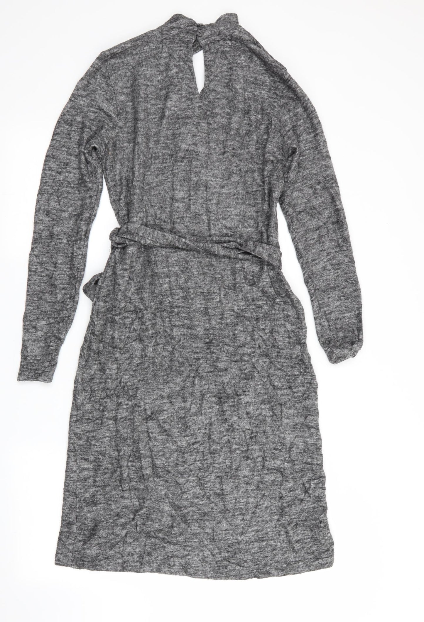 NEXT Womens Grey   Jumper Dress  Size 12  - Soft Feel Key Hole front & back