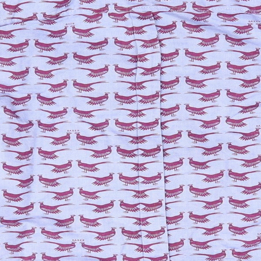 Born By Ted Baker Boys Purple Animal Print  Basic Button-Up Size 6 Years  - Buttoned Collar Pheasant Print