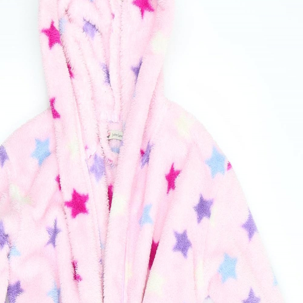 John Lewis Girls Pink Geometric   Robe Size 8 Years  - Star print Cerise Purple Blue White Fluffy
