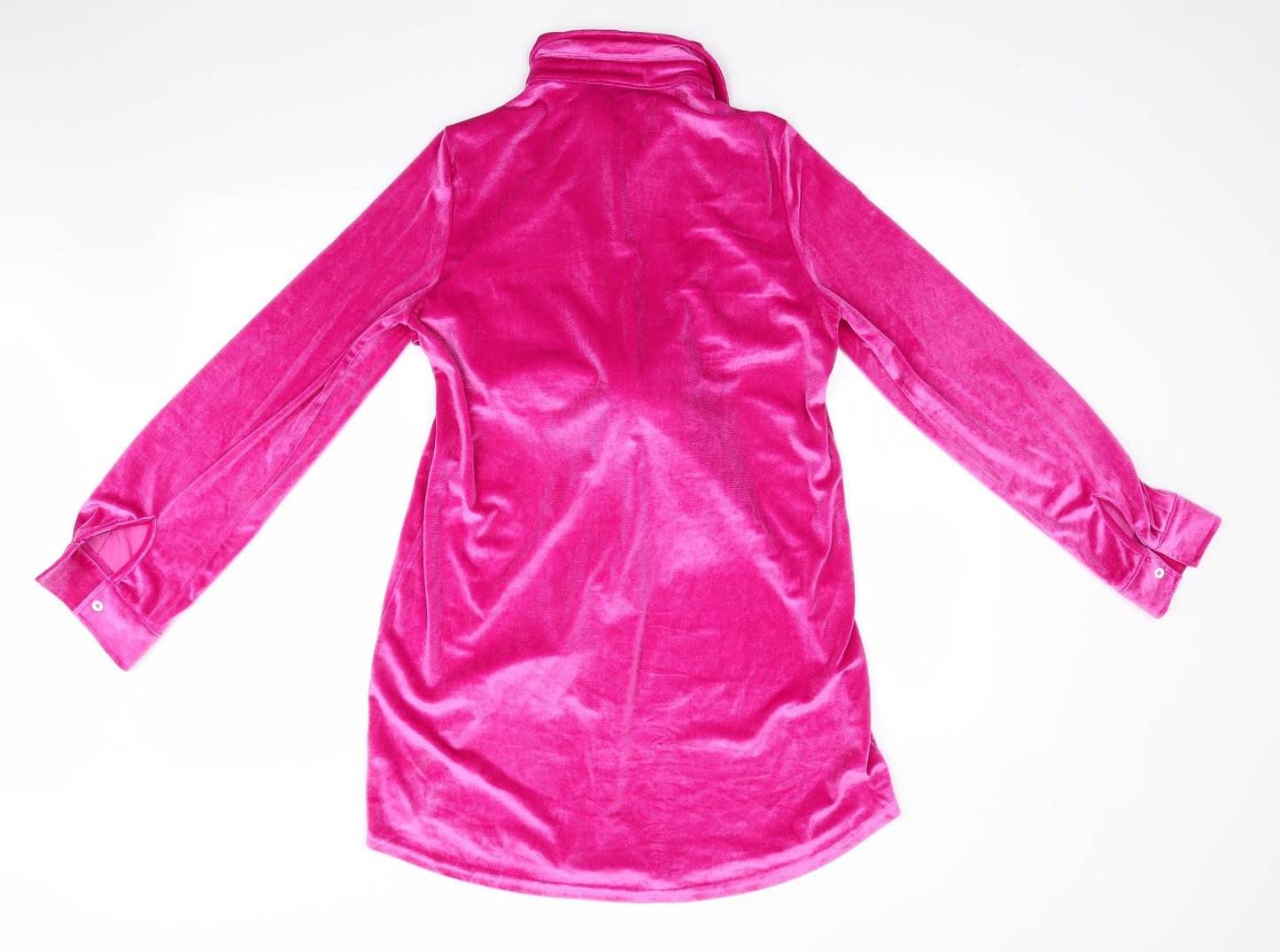Cider Womens Pink   Shirt Dress  Size M  - Velvet feel Front Tie detail