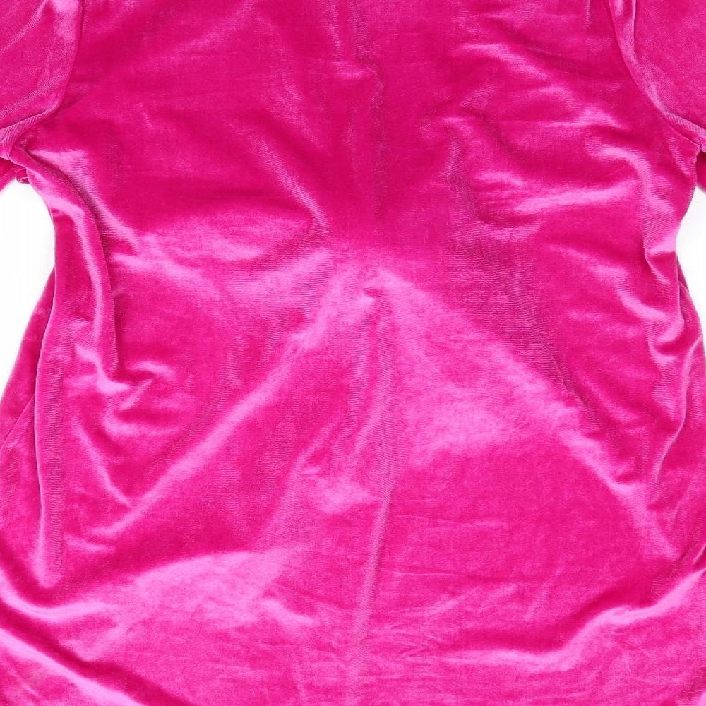 Cider Womens Pink   Shirt Dress  Size M  - Velvet feel Front Tie detail