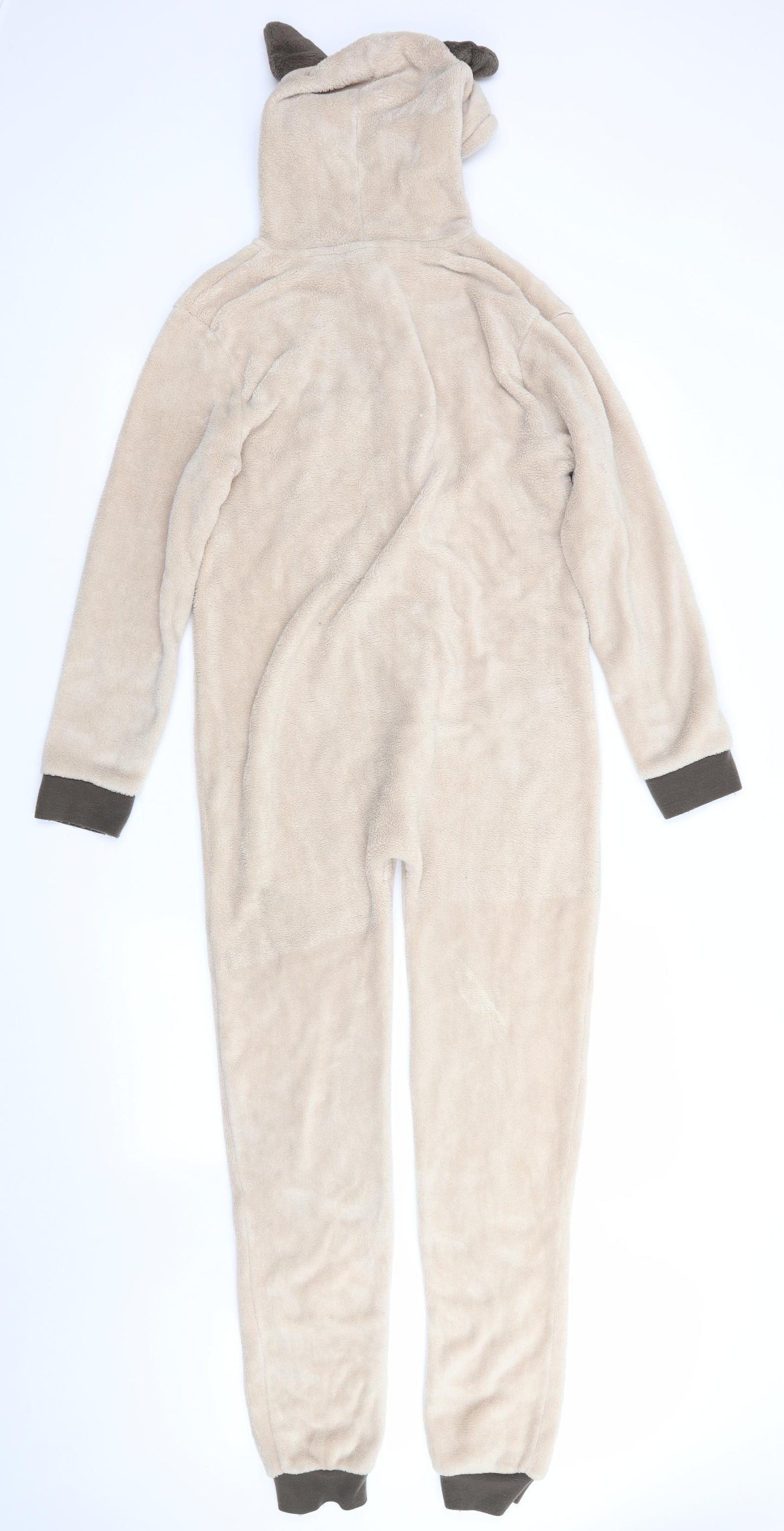 Wunsy Boys Beige Animal Print   One Piece Size 12-13 Years  - Dog Face Hood