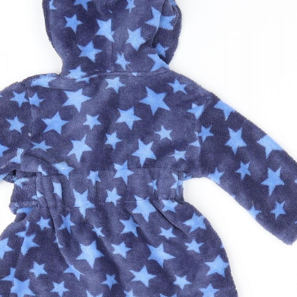 Baby Boys Blue Animal Print   Robe Size 3-6 Months  - Lion Logo Star Print