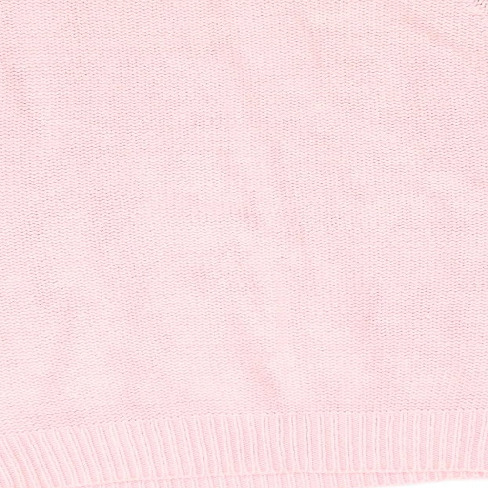 Oasis Womens Pink Geometric  Pullover Jumper Size XS  - Peach in Colour