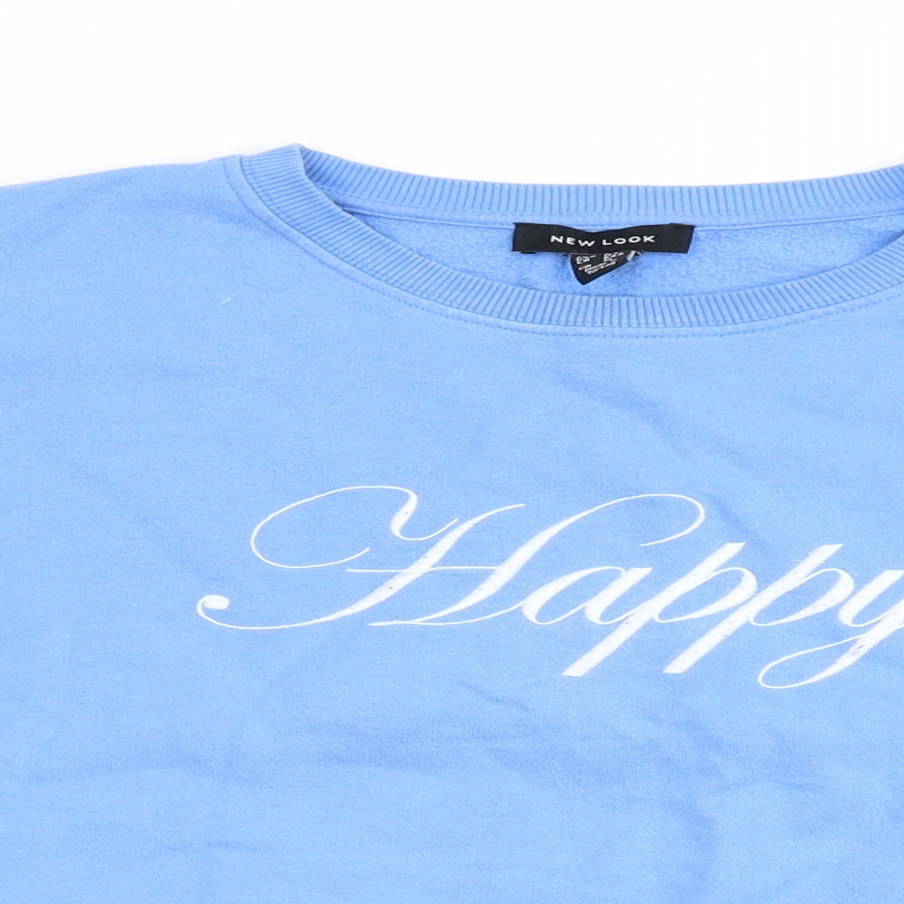 New Look Womens Blue   Pullover Sweatshirt Size S  - Happy