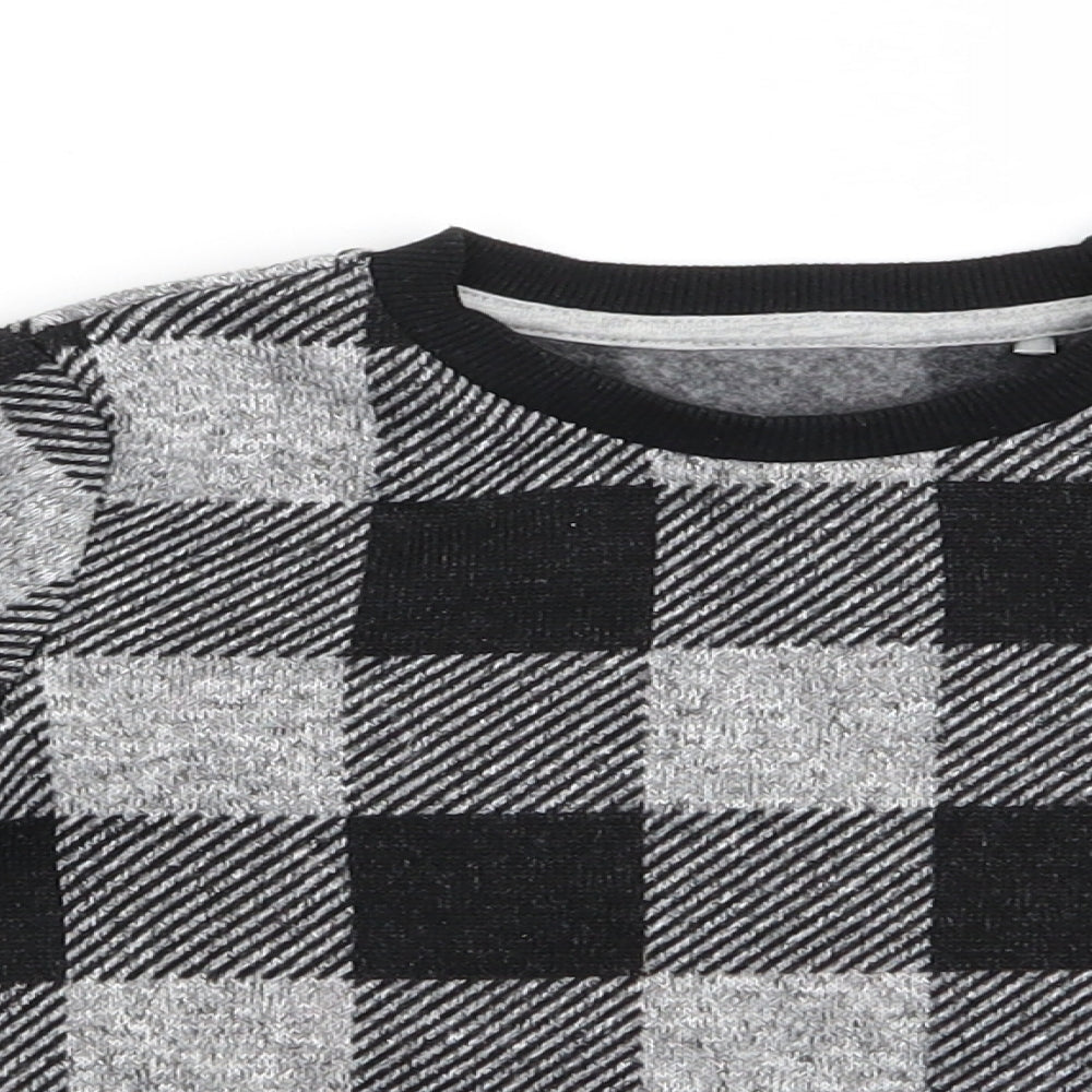 Nutmeg Boys Black Check  Pullover Jumper Size 18-24 Months  - Black and Grey