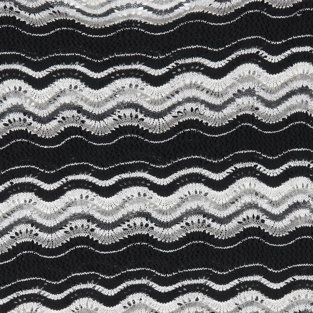 Atmosphere  Womens Black Striped  Pullover Jumper Size 18  - Subtle shimmer effect Open Knit