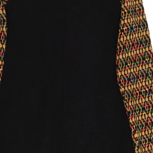 New Collection  Womens Black Geometric  Jumper Dress    - Hankerchief Front Hem