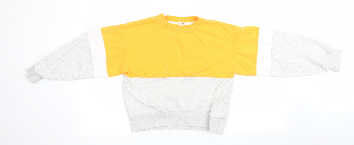 H&M Boys Yellow Colourblock  Pullover Sweatshirt Size 11-12 Years  - Grey and Yellow
