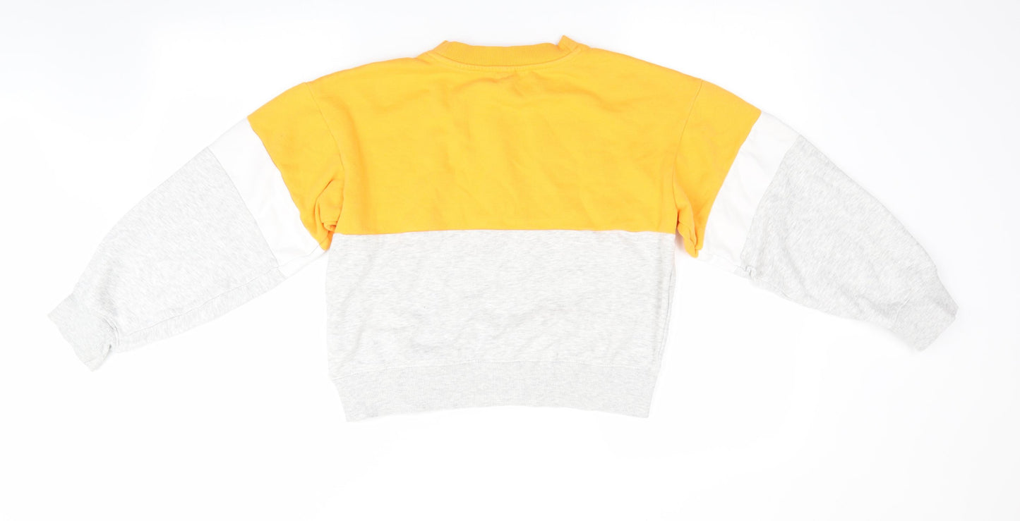 H&M Boys Yellow Colourblock  Pullover Sweatshirt Size 11-12 Years  - Grey and Yellow