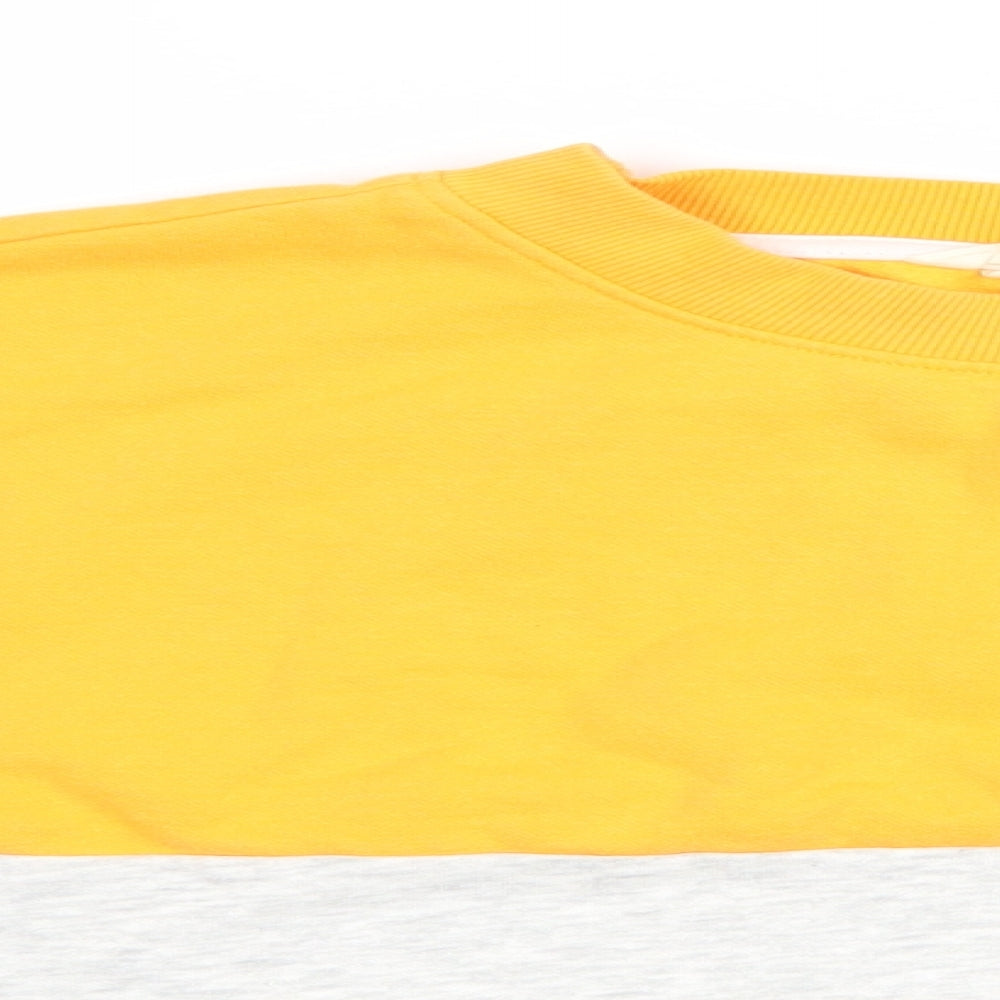 H&M Boys Yellow Colourblock  Pullover Sweatshirt Size 11-12 Years  - Grey and Yellow