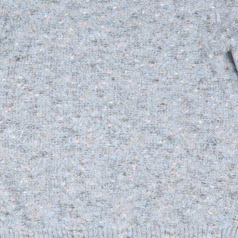Spirit at M&CO Womens Blue Polka Dot  Pullover Jumper Size 14  - grey pink green dots