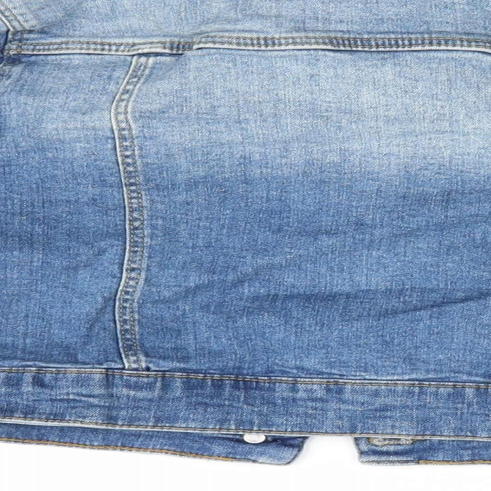 Denim Co Girls Blue   Jacket Coat Size 7-8 Years  - Denim Jacket Silver coloured button