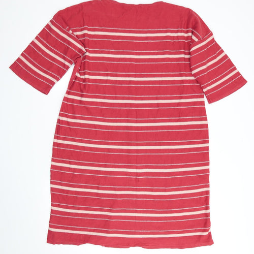 Mosoon Womens Orange Striped  Jumper Dress  Size L  - Dark Terracotta & Beige stripe