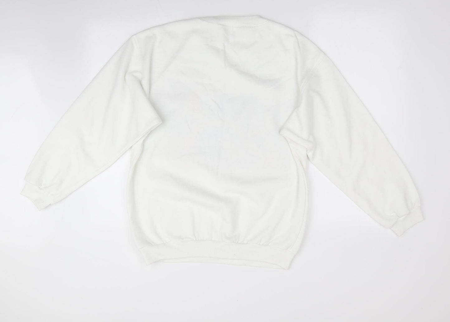 Peter Mussfeidt Mens White Animal Print  Pullover Sweatshirt   - Bahamas Fish