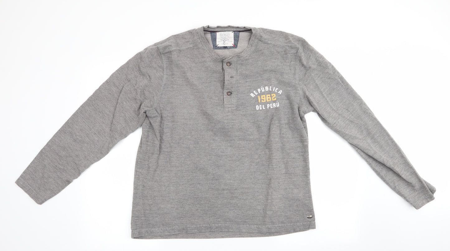 The Original Morley Trading Co Mens Grey    Button-Up Size L  - Republica 1962