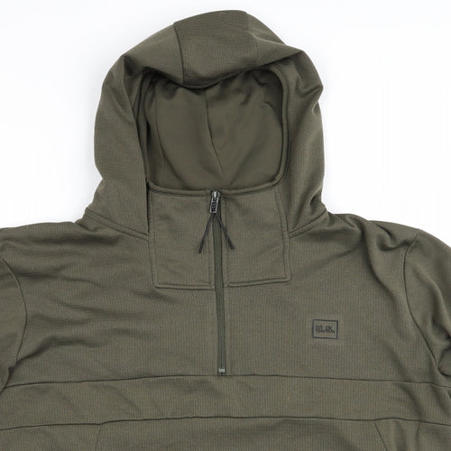 US Athletic Mens Green   Henley Hoodie Size M
