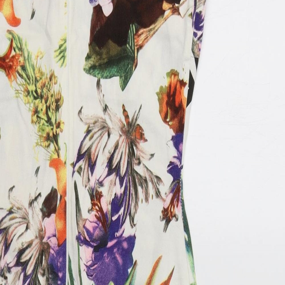AX Paris Womens White Floral  Bodycon  Size 10