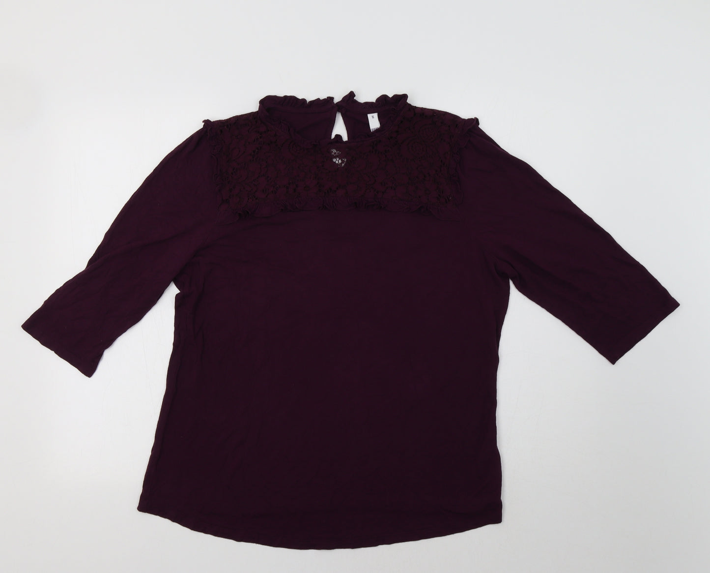 Henry Holland Womens Purple   Basic Blouse Size 16  - Lace Detail