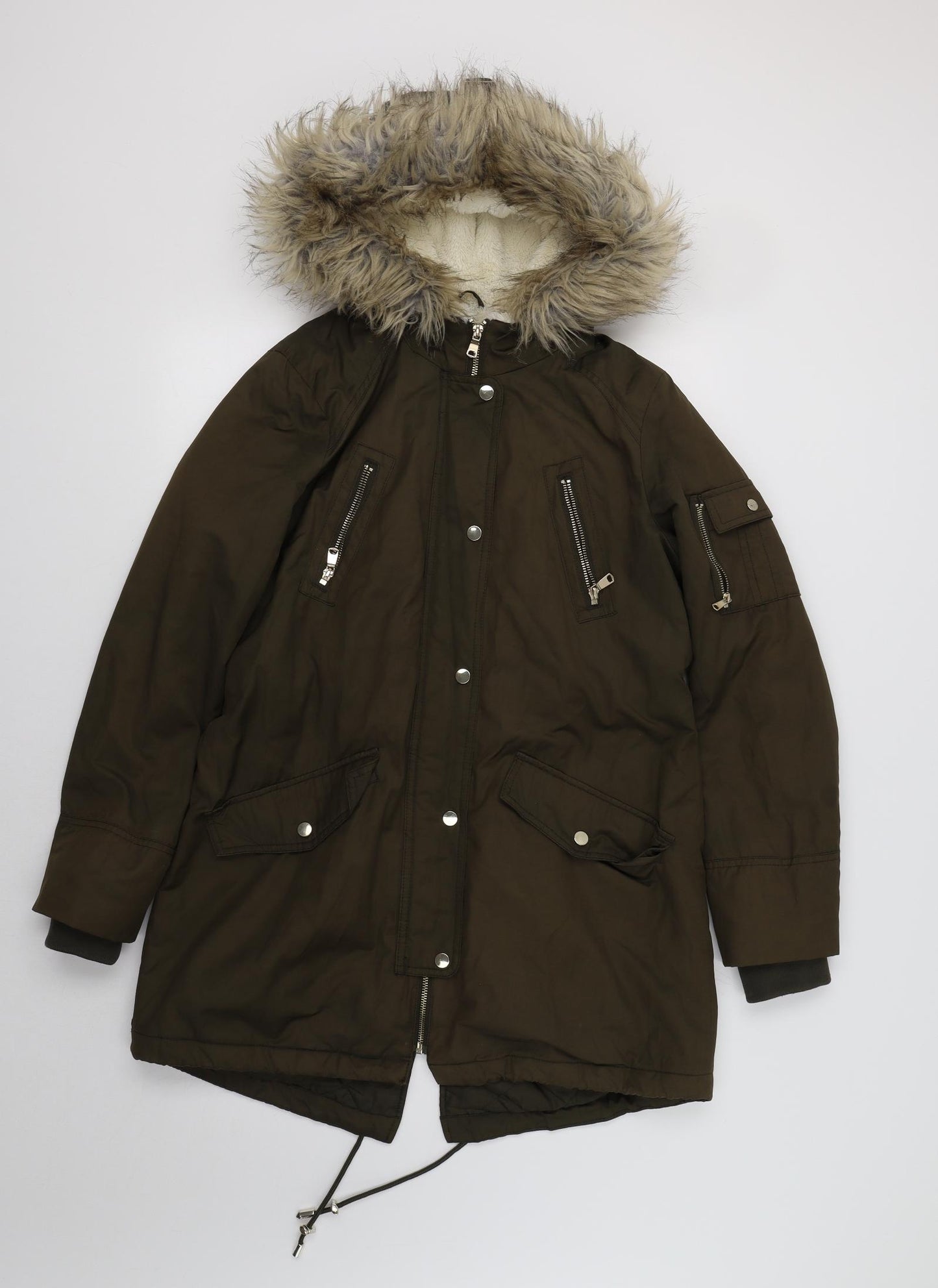 F&F Womens Green   Parka Jacket Size 12