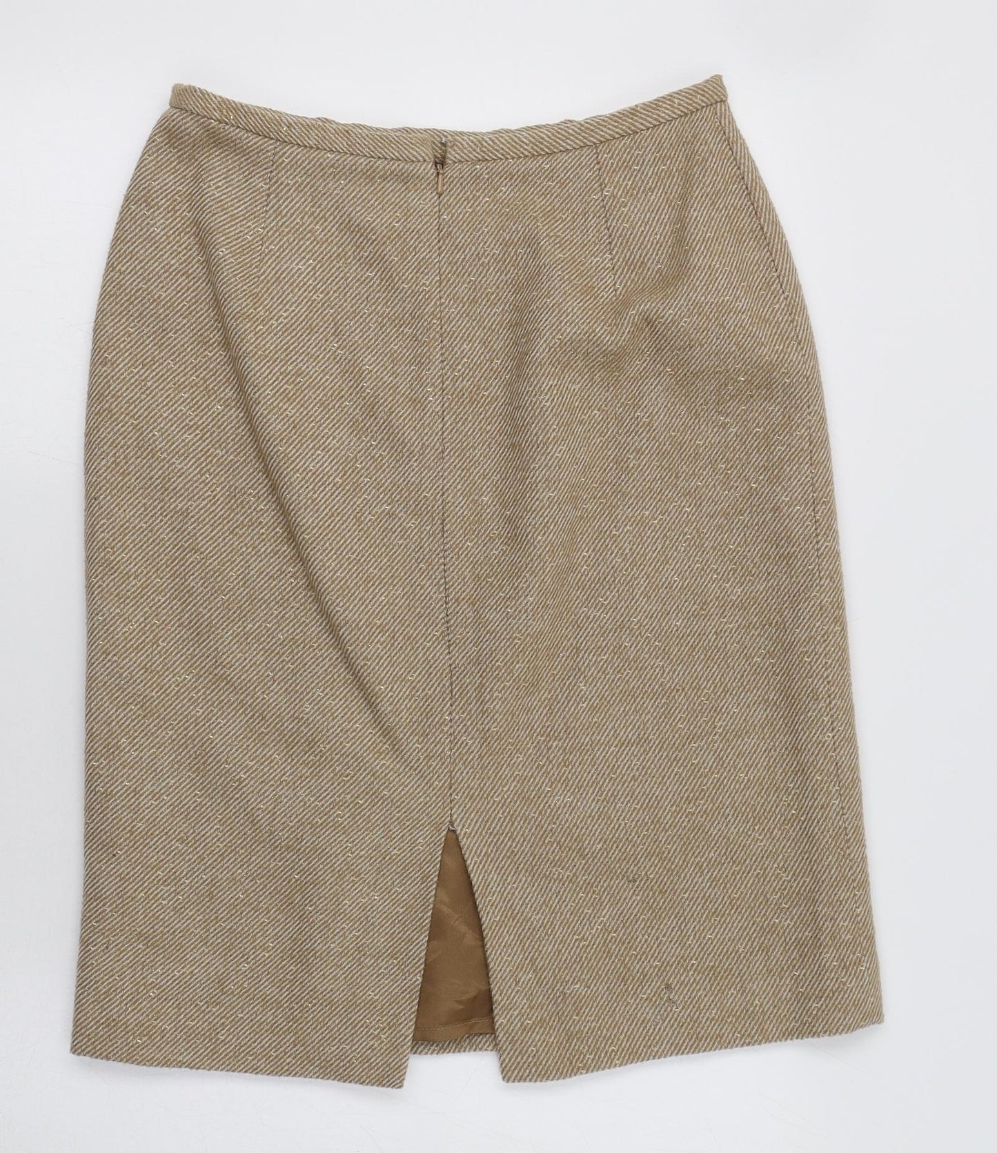 Coast Womens Beige Herringbone  A-Line Skirt Size 12