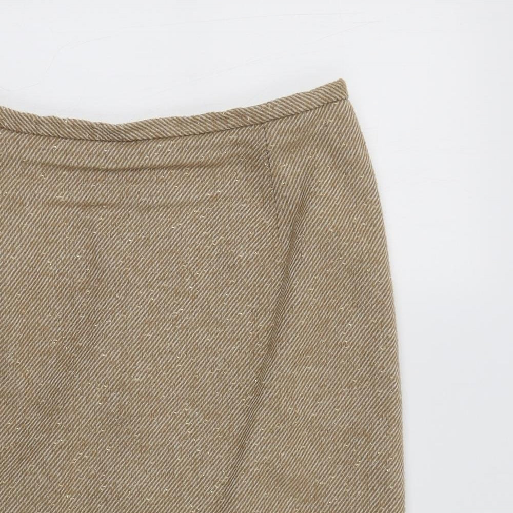 Coast Womens Beige Herringbone  A-Line Skirt Size 12