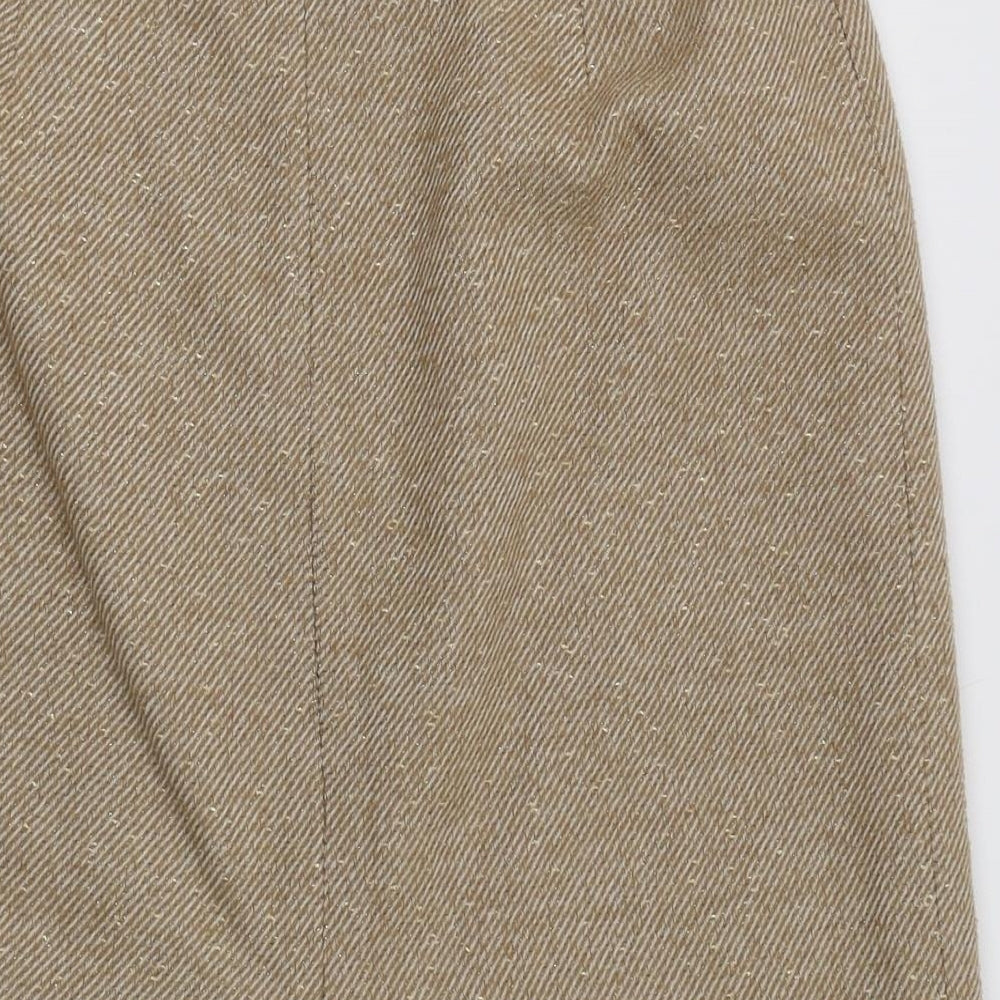 Coast Womens Beige Herringbone  A-Line Skirt Size 12