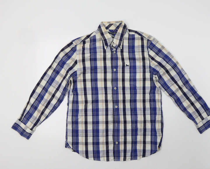 Matalan Mens Blue Check Button-Up Size M