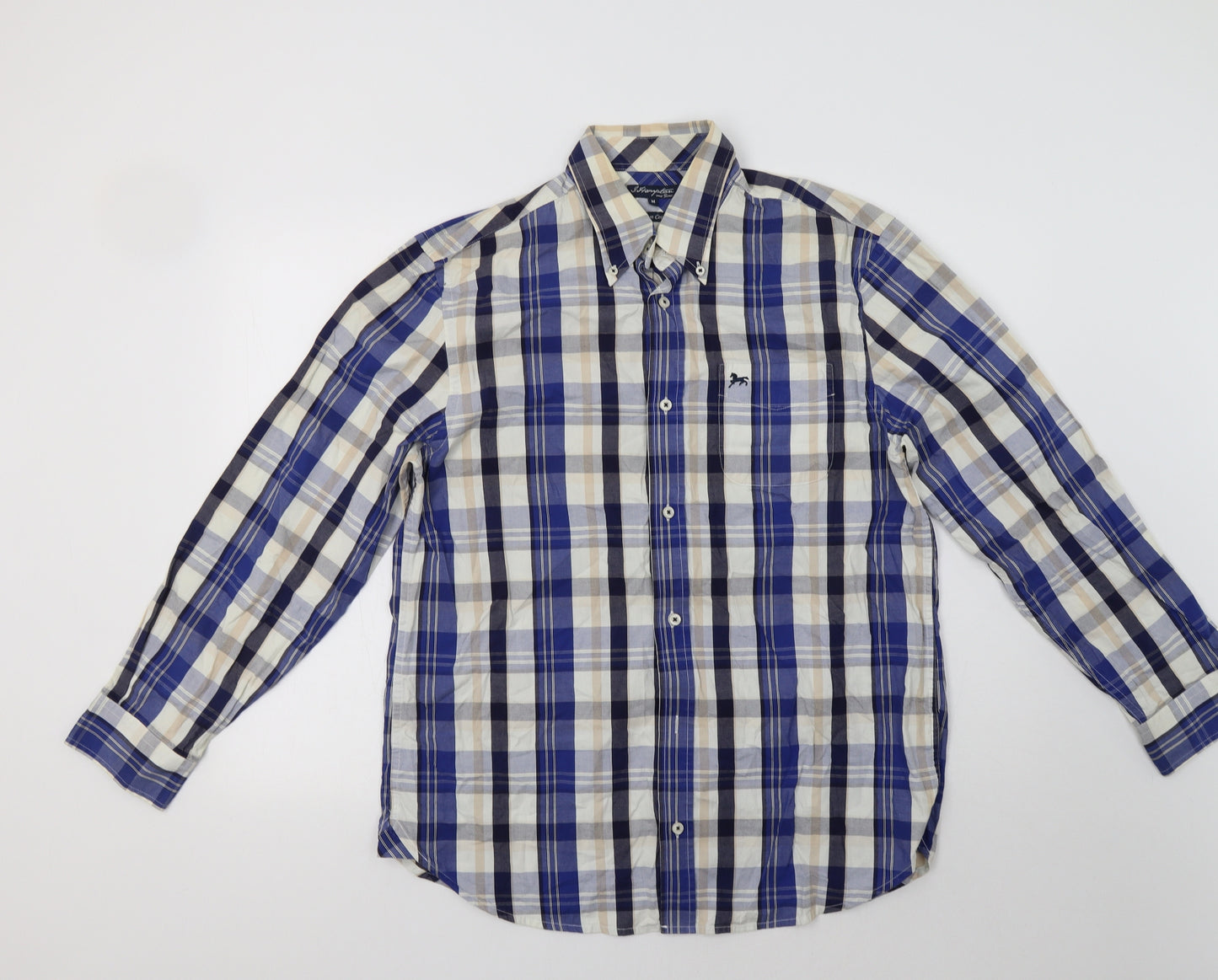 Matalan Mens Blue Check   Button-Up Size M