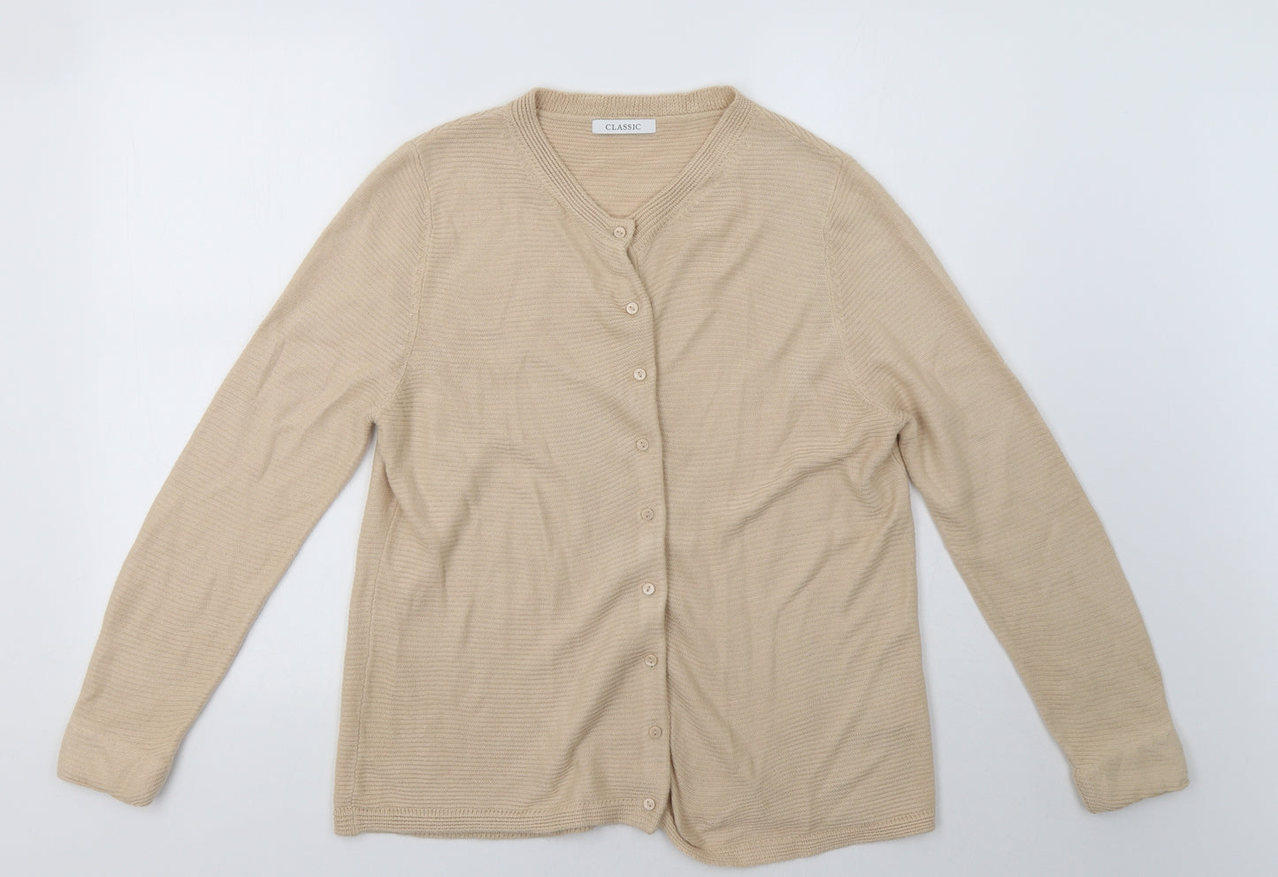 M&S Womens Beige   Cardigan Jumper Size 12