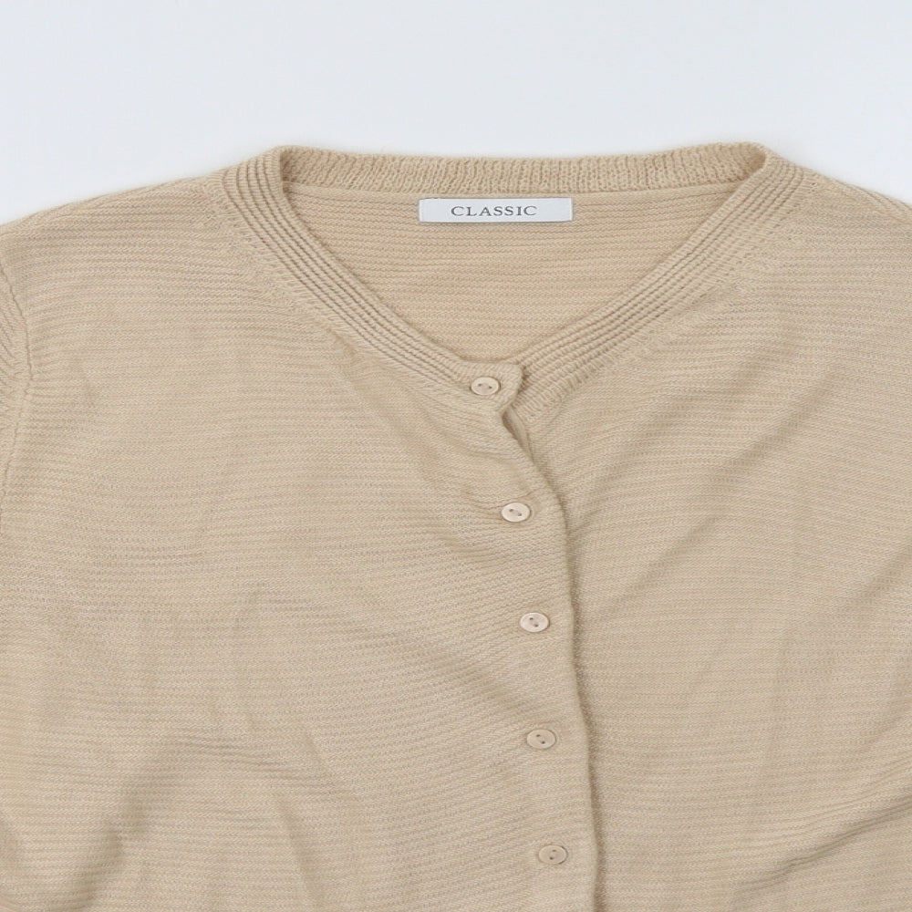M&S Womens Beige   Cardigan Jumper Size 12