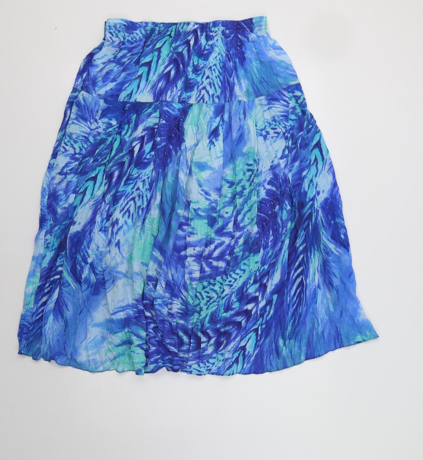 KC Ann Womens Blue Geometric  A-Line Skirt Size M