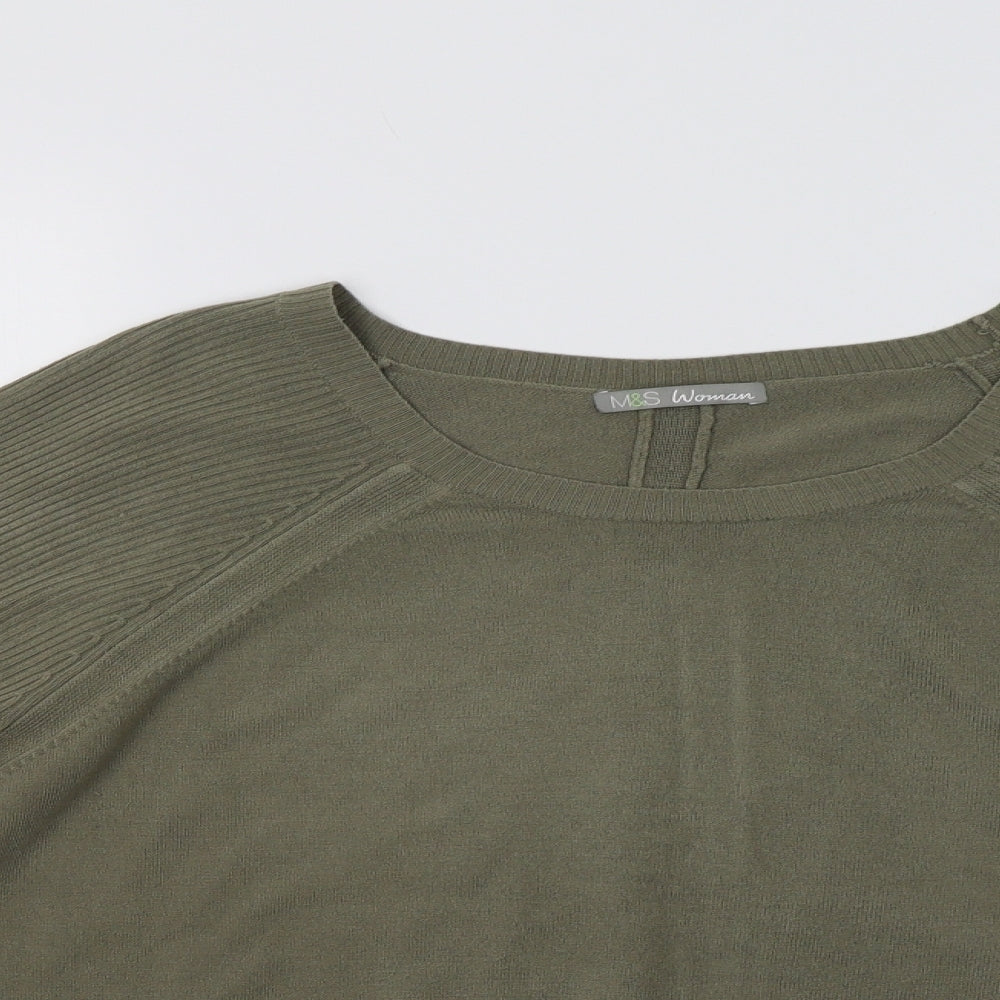 M&S Womens Green   Pullover Jumper Size 18