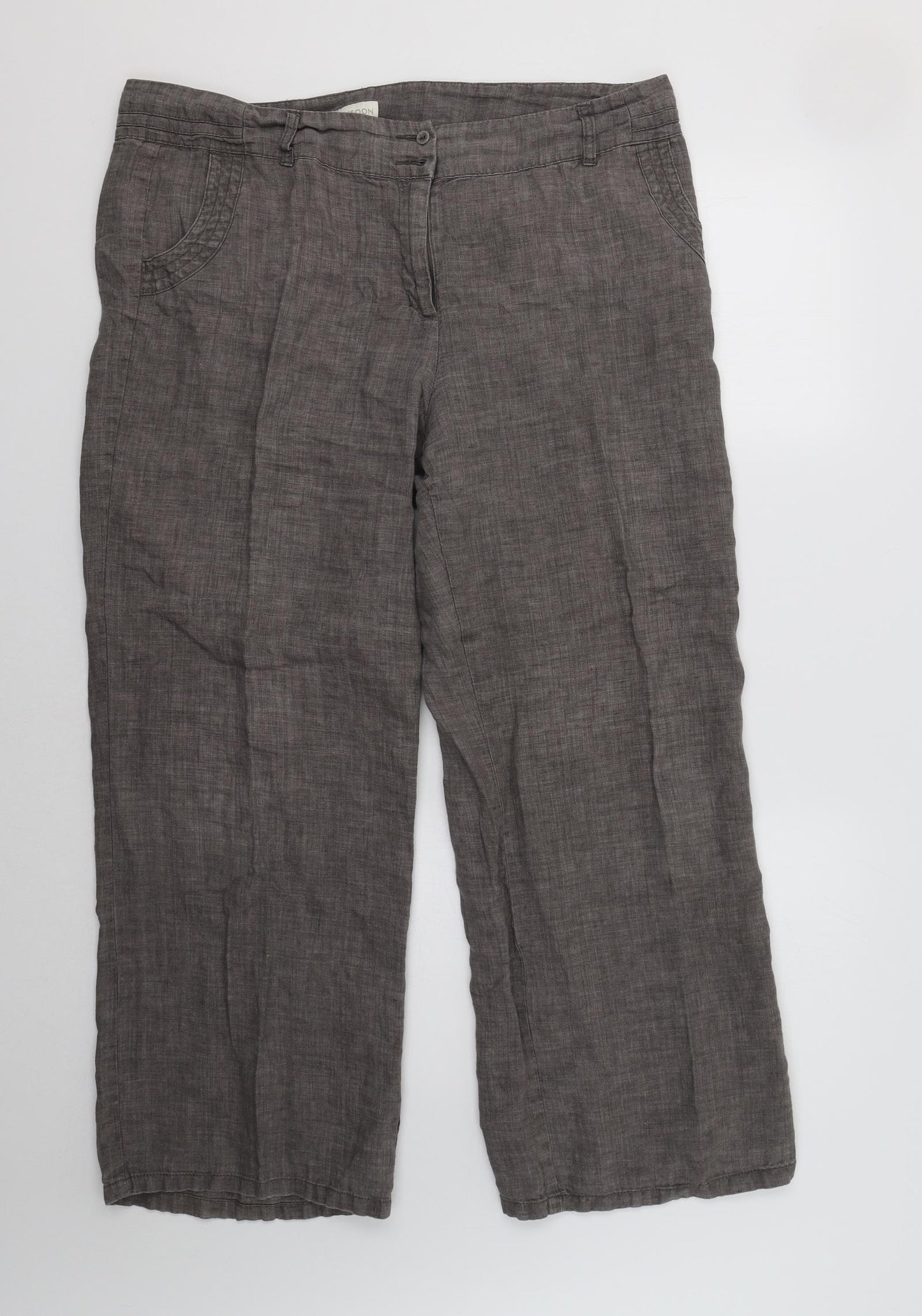 Monsoon Womens Grey   Trousers  Size 18 L28 in