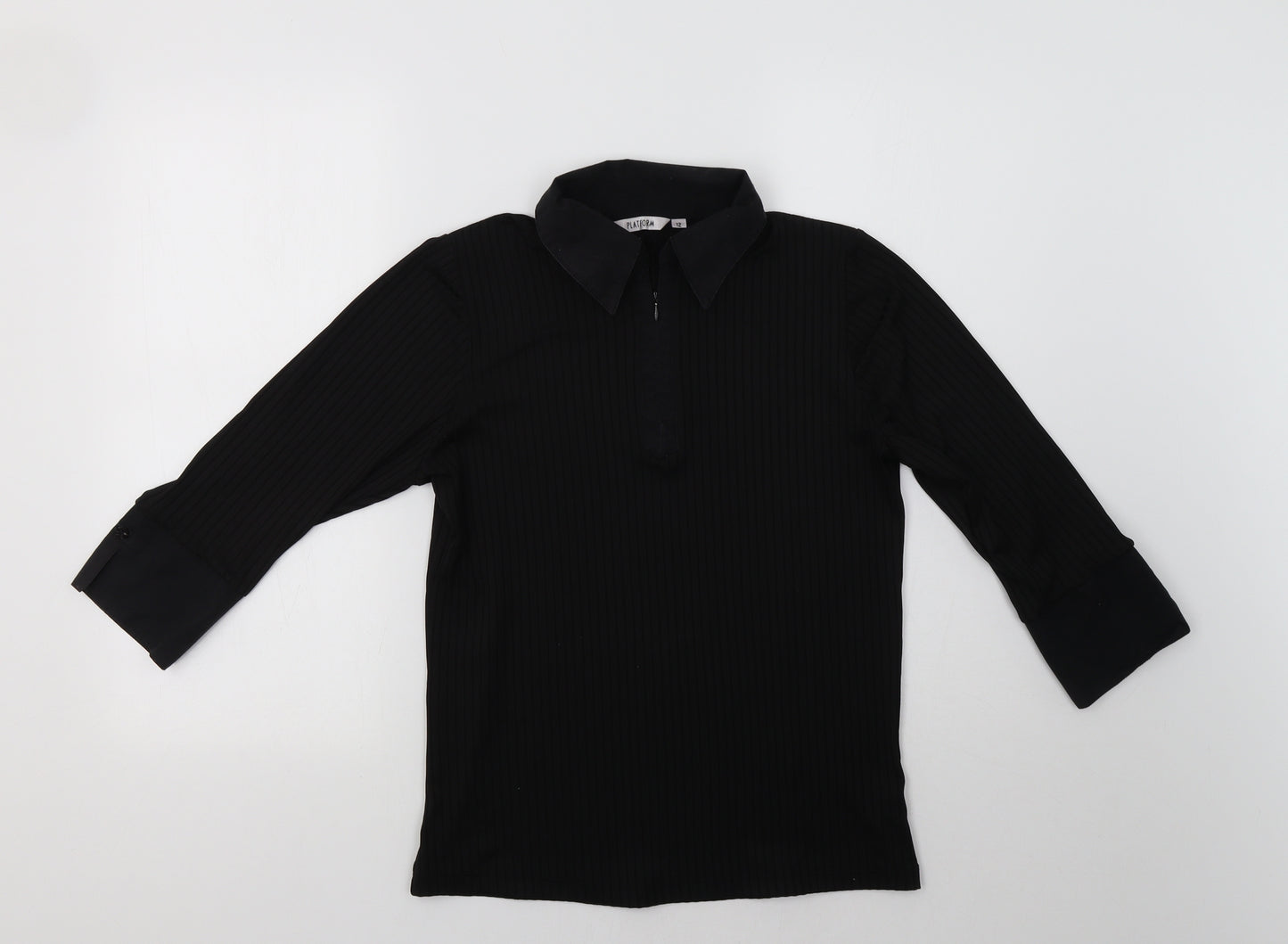 Platform Womens Black   Basic Blouse Size 12