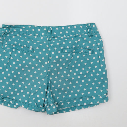 F&F Womens Green Polka Dot  Bermuda Shorts Size 10