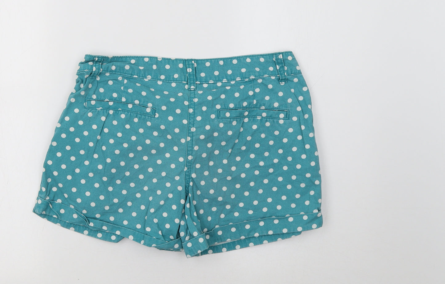 F&F Womens Green Polka Dot  Bermuda Shorts Size 10