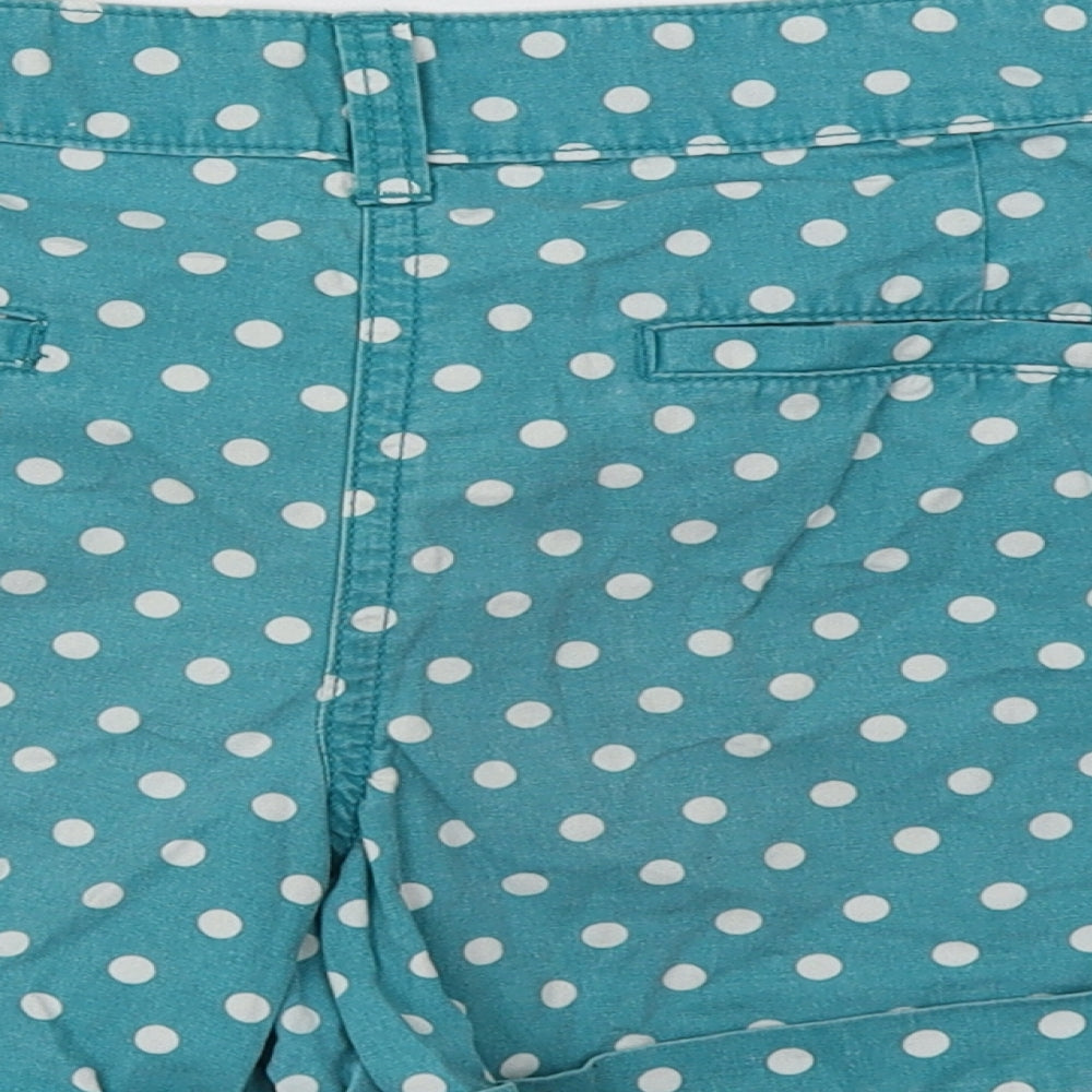 F&F Womens Green Polka Dot  Bermuda Shorts Size 10