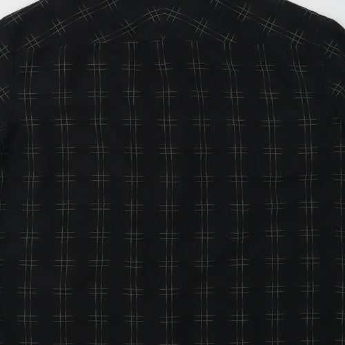 M&S Mens Black Check   Button-Up Size XL